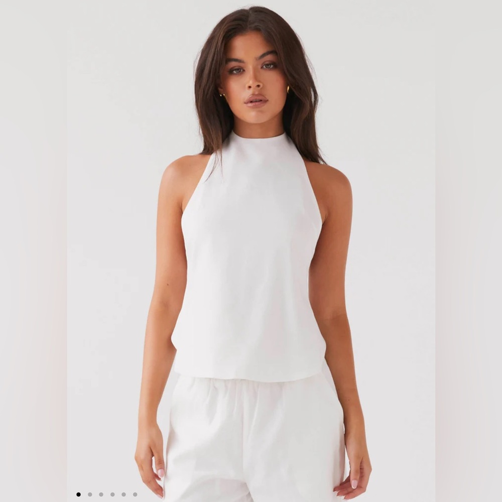 Peppermayo White Halter Top